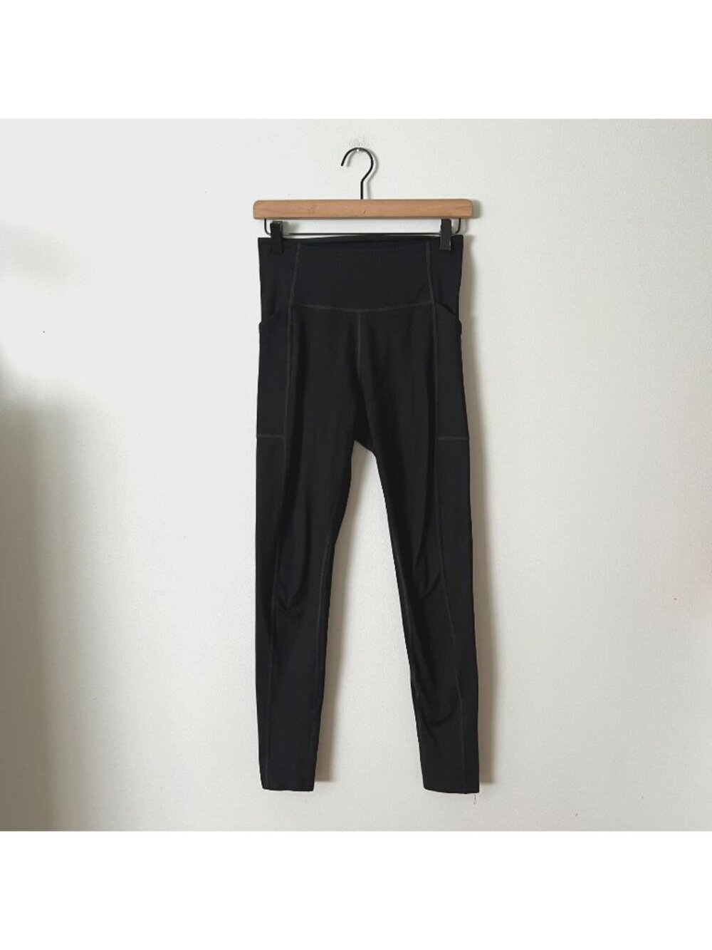 Girlfriend Collective Black High Rise Side Pocket Leggings Women's Size Small